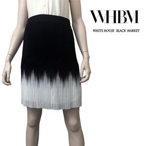 WHBM Chiffon Skirt Black and White Ombre Frilly Accordion Pleating Colour Block